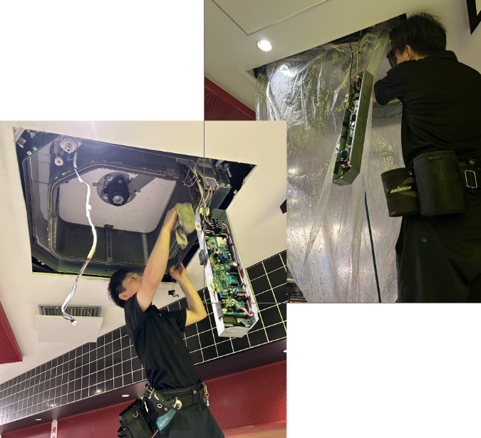 有資格者によるエアコン分解洗浄